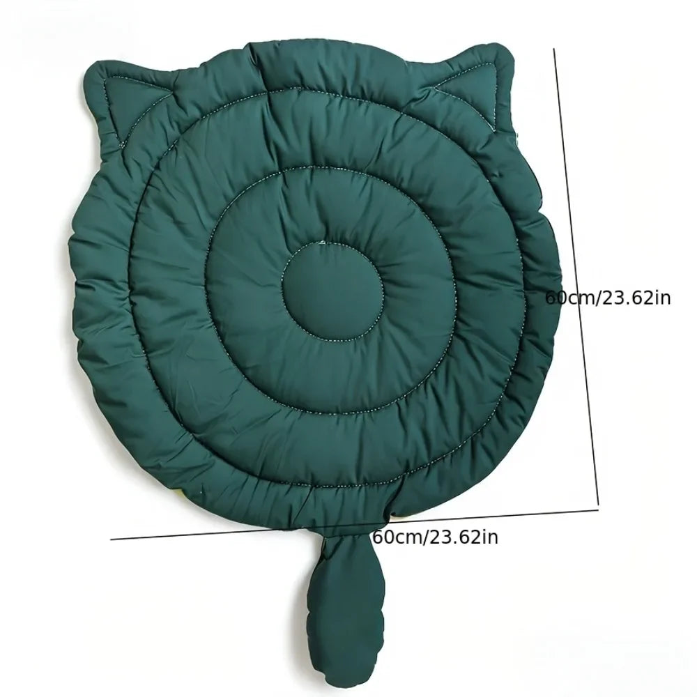 Cama de Pelúcia Fofa para Gatos 1pc, Colchonete em Formato de Gato, Macio, Respirável e Lavável para Gatos e Cães, Uso em Todas as Estações