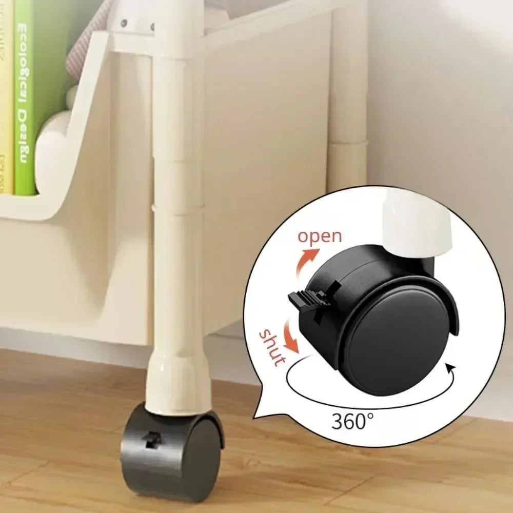 Carrinho Organizador Móvel com Rodas para Casa e Cozinha, Estante de Armazenamento Multicamadas para Lanches, Quarto e Sala de Estar, 2-5 Peças