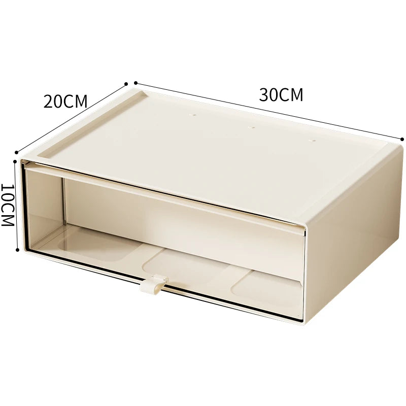 Caixa de armazenamento com gavetas – Organizador de mesa, vitrine para colecionáveis, recipiente de armazenamento de escritórioCombinação personalizável