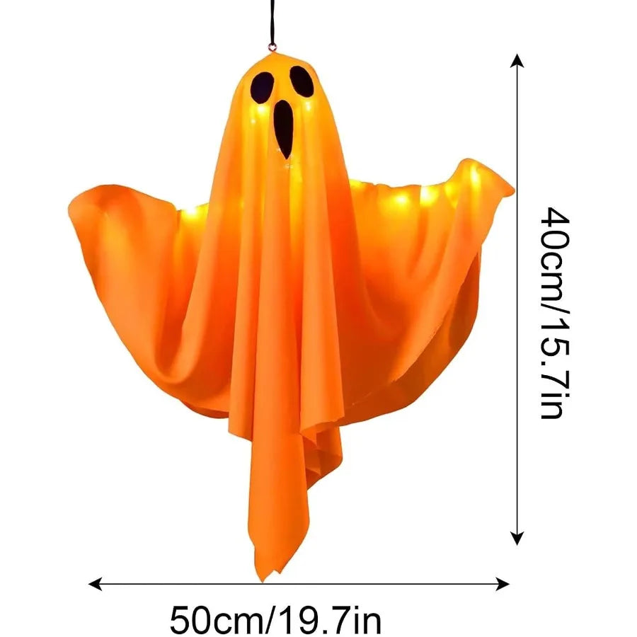 Decorações de Fantasmas LED para Halloween, Ornamentos de Fantasmas com Brilho Quente para Casa, Quarto e Decoração de Festa de Halloween
