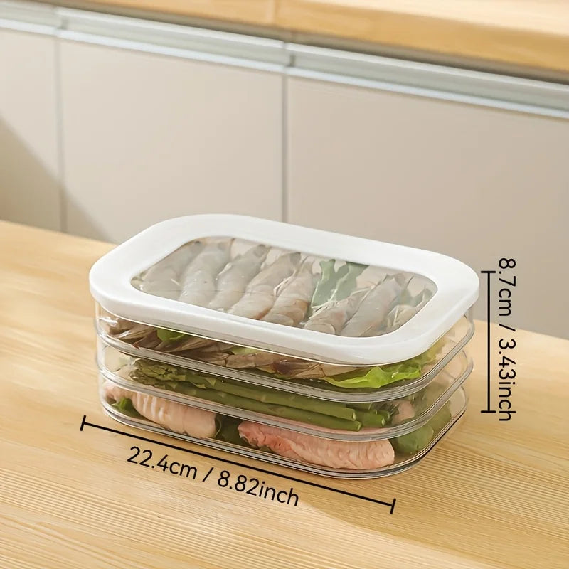 Recipiente de carne para geladeira, recipientes empilháveis de armazenamento de cortes frios com tampas transparentes para carne de deli, bacon, queijo e preparação de refeições