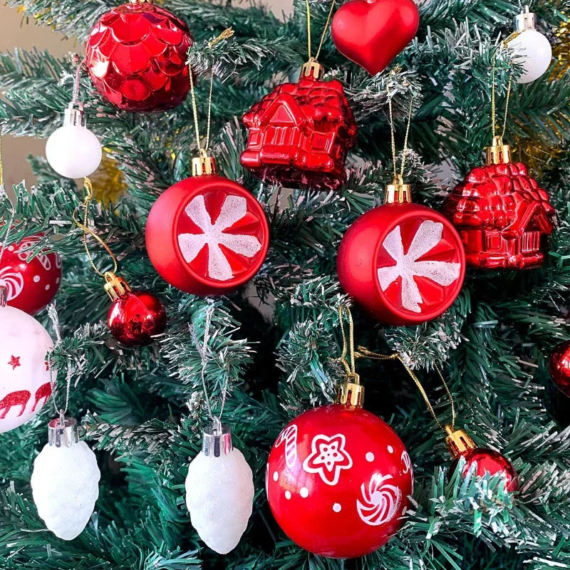 Bola de Natal, enfeites para pendurar na árvore de Natal, decoração DIY, pingente de bola, cenário de Natal, caixa de presente, acessórios de decoração para festas.