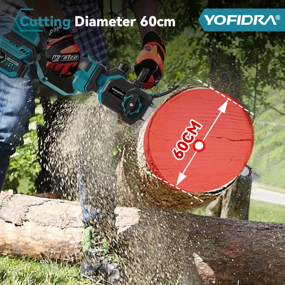 Yofidar 12 Polegada pólo telescópico sem escova motosserra elétrica jardim carpintaria poda serra para makita 18-21v bateria pino