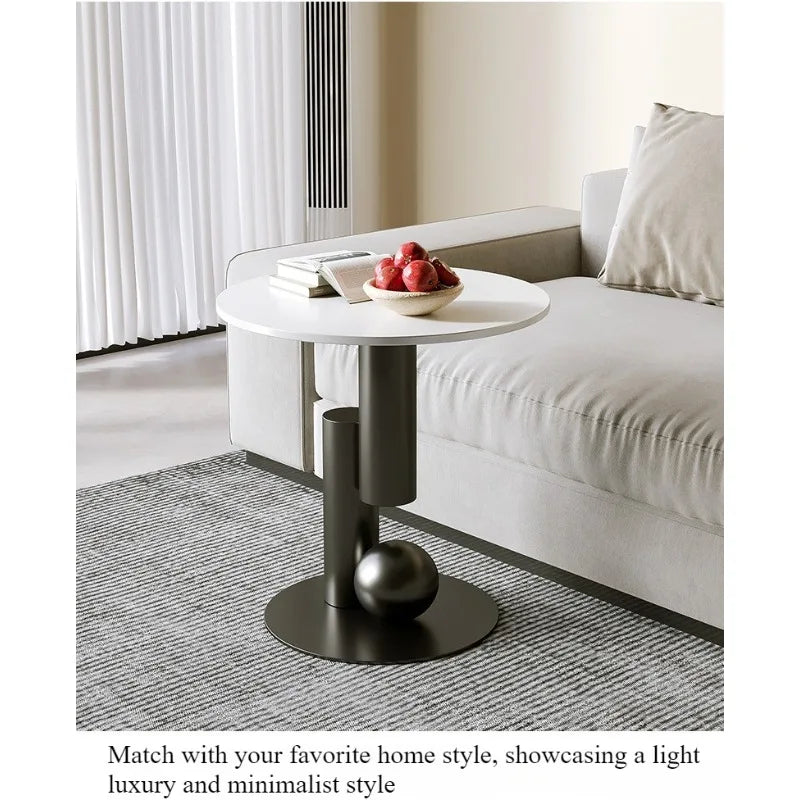 Sofá da sala de estar, mesa de centro pequena, armário lateral, casa da sala de estar, mesa de cabeceira leve e luxuosa, varanda, simples e criativa