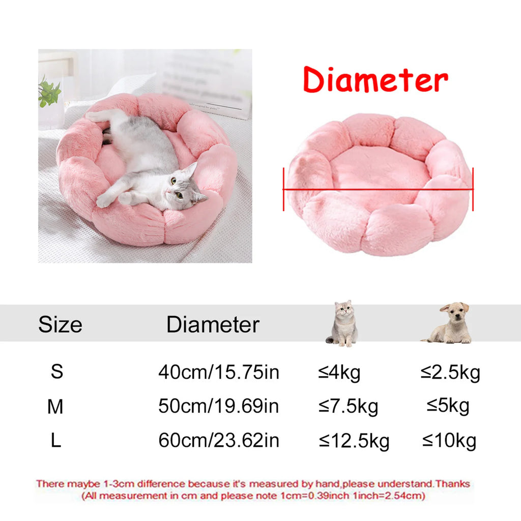 Cama redonda para animais de estimação, 40-90cm, 6 tamanhos, cama grande para cães, super macia, casa de pelúcia para cães médios, inverno, quente, dormir