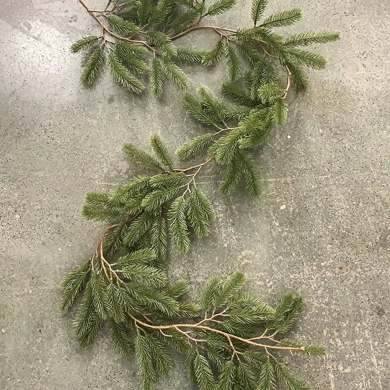 Guirlanda de árvore de natal artificial, grinaldas, sala de casa, decoração de festa, jardim ao ar livre, pinheiro, rattan, enfeite de pendurar