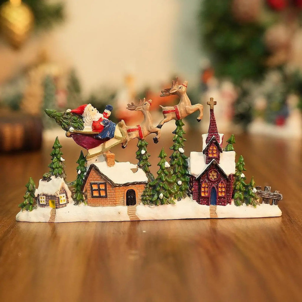 Natal vila casa estatueta coleção decoração de natal mesa decoração para mesa quarto feriado gabinete festa