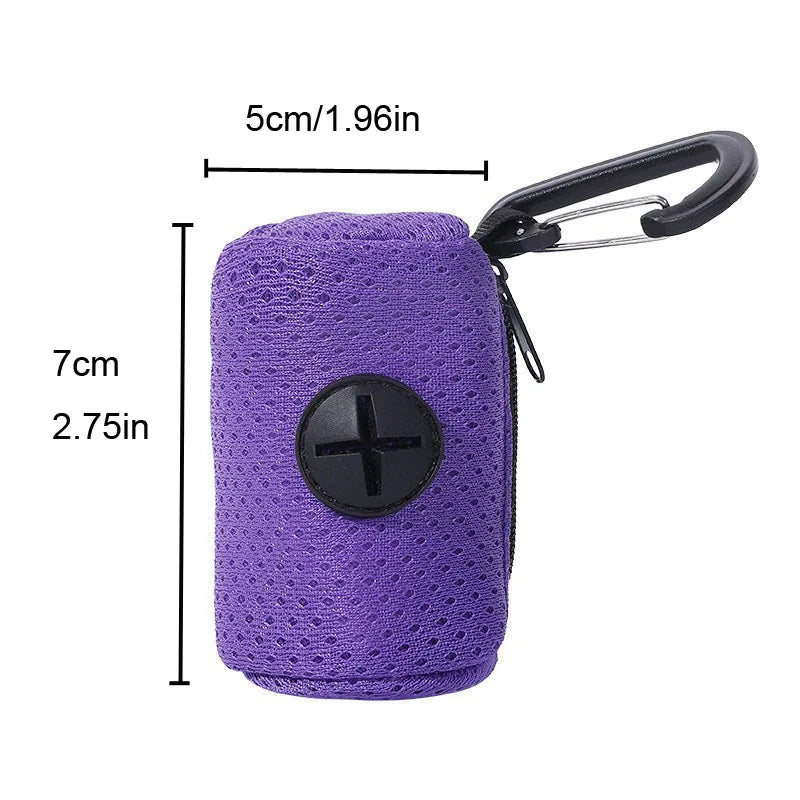 Saco de armazenamento para cocô de animais de estimação, dispensador de tecido de malha, coleira, saco de resíduos, suprimentos para animais de estimação para atividades ao ar livre
