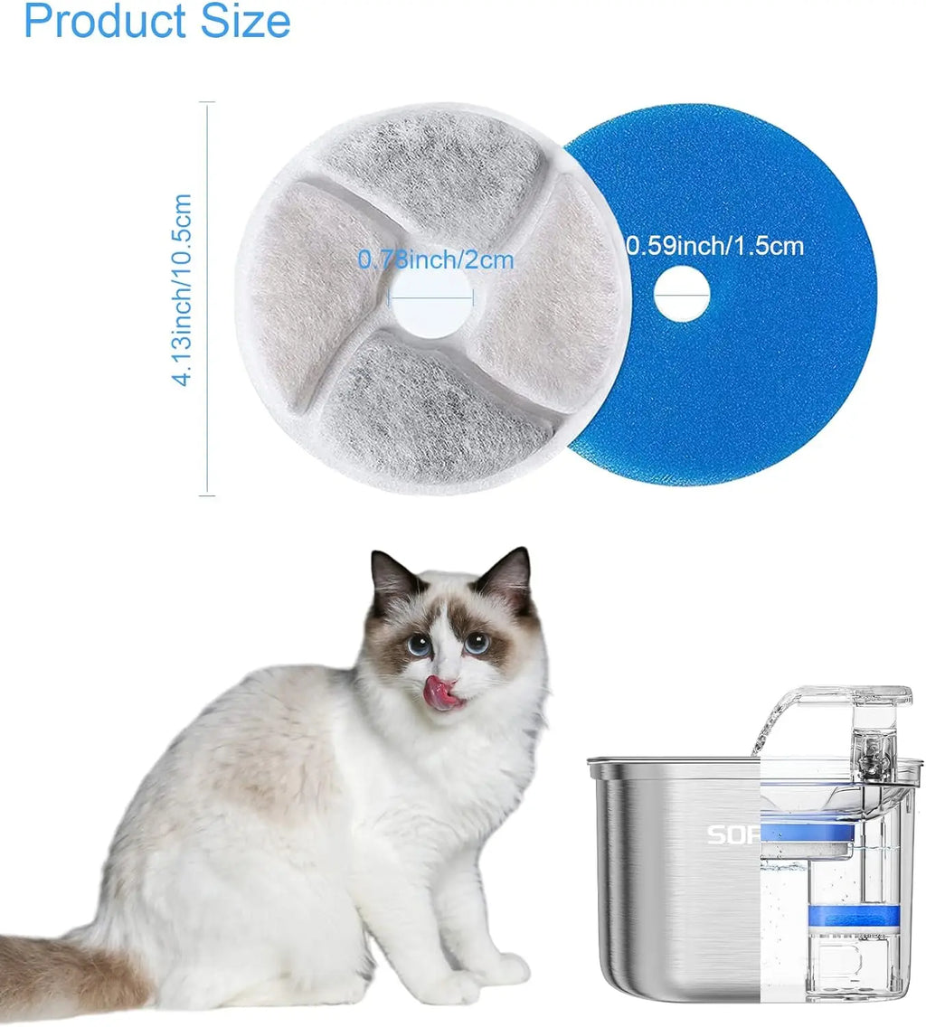 Dispensador de água para animais de estimação, filtro para fonte de água de gato, filtro para fonte potável, filtragem de ciclo, fácil de limpar