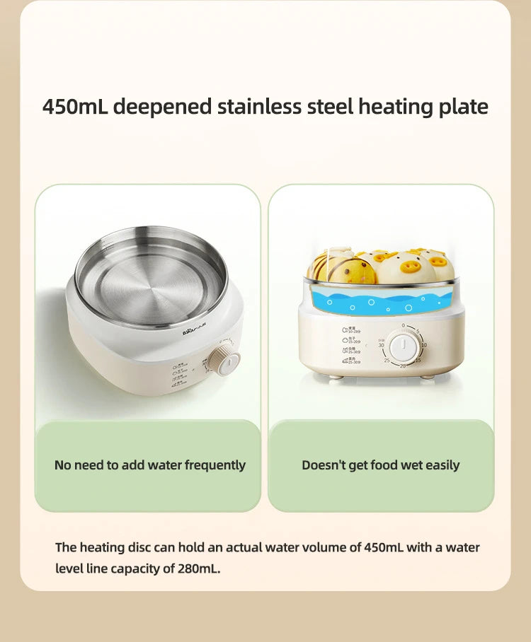 Caldeira elétrica automática de ovos, máquina de café da manhã, vaporizador multicooker, fogões de ovos, waffle doméstico, fogão a vapor com temporizador, 360W