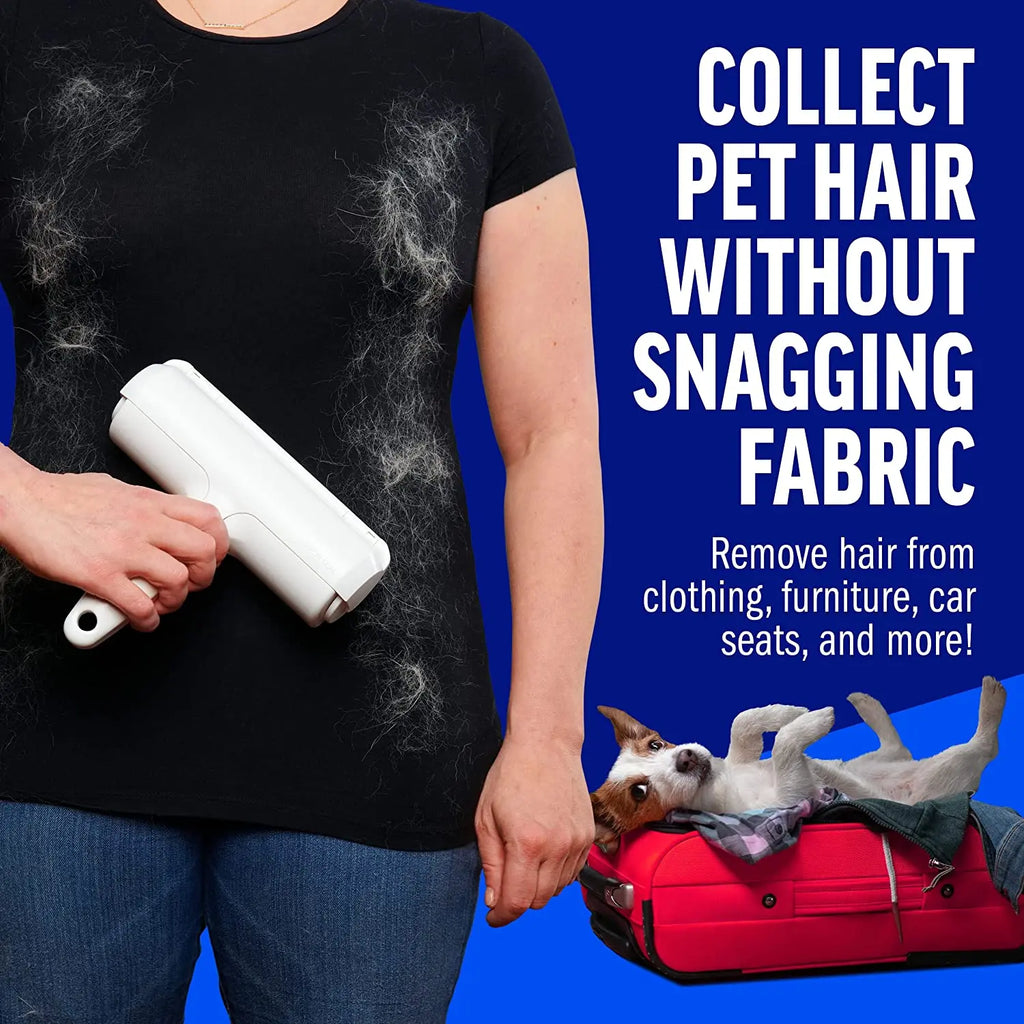 Rolo removedor de pêlos de animais de estimação-removedor de pele de cachorro e gato com base autolimpante-ferramenta eficiente de remoção de pêlos de animais-perfeito para móveis