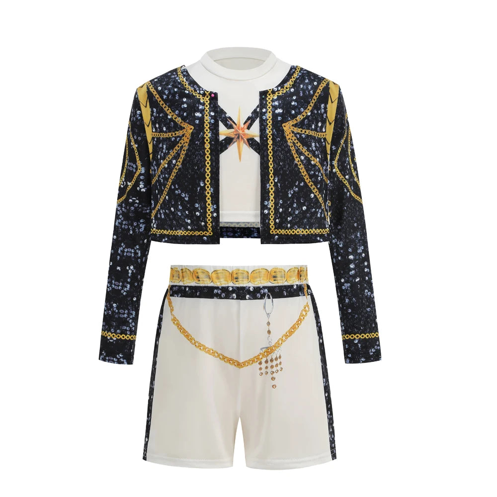 Fantasia de Halloween para Crianças, Traje de Superestrela Cantor Michael Jackson, Roupa de Performance de Dança, Fantasia Infantil para Meninos e Meninas