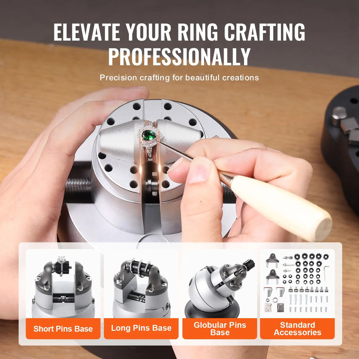 69 PCS Attachment Ball Vise 5\" Engraving Setting Tool with 360 Degrees Rotation Jewelry Engraving Block Tool