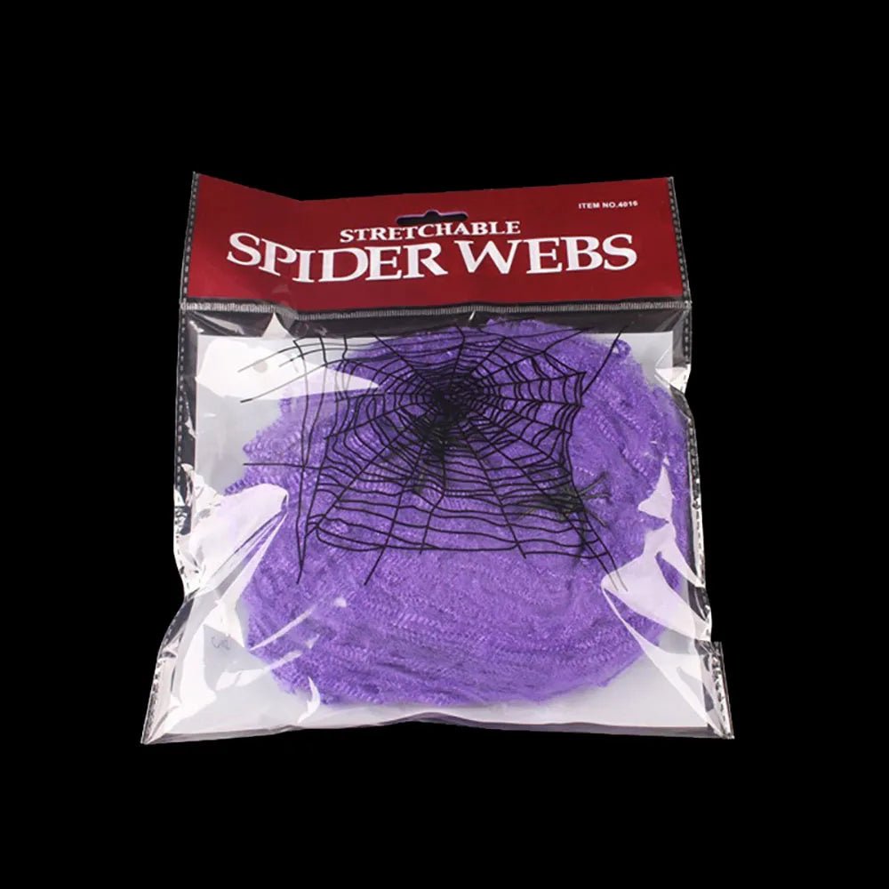Decoração de Halloween Teia de Aranha, Teia de Aranha Artificial, Teia Elástica com Aranha, Decoração Gótica de Casa Assombrada - Kasa & Pet