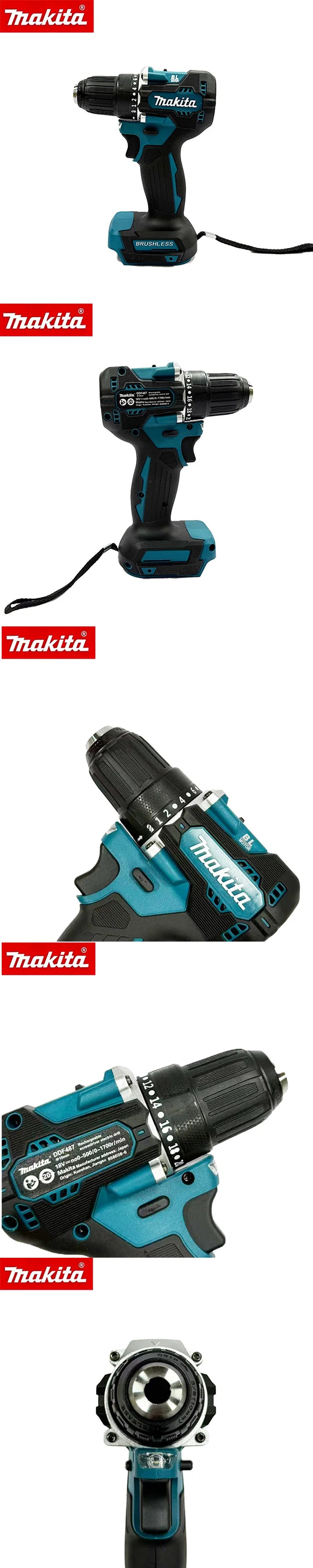 Furadeira Sem Fio Makita DDF487, Motor Sem Escovas, Compatível com Bateria Makita 18V