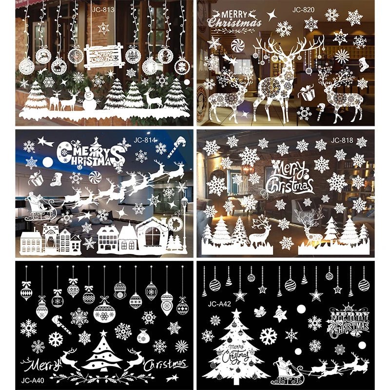 Adesivo de janela de natal, decorações de feliz natal para casa 2024, ornamento de natal, presentes de natal, ano novo 2025