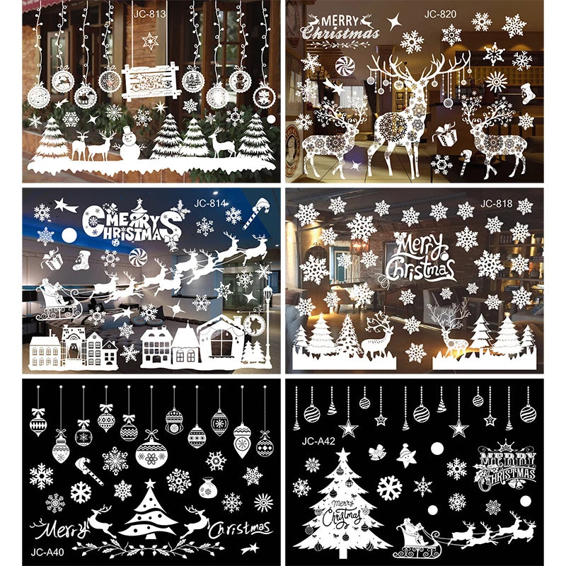 Adesivo de janela de natal, decorações de feliz natal para casa 2024, ornamento de natal, presentes de natal, ano novo 2025