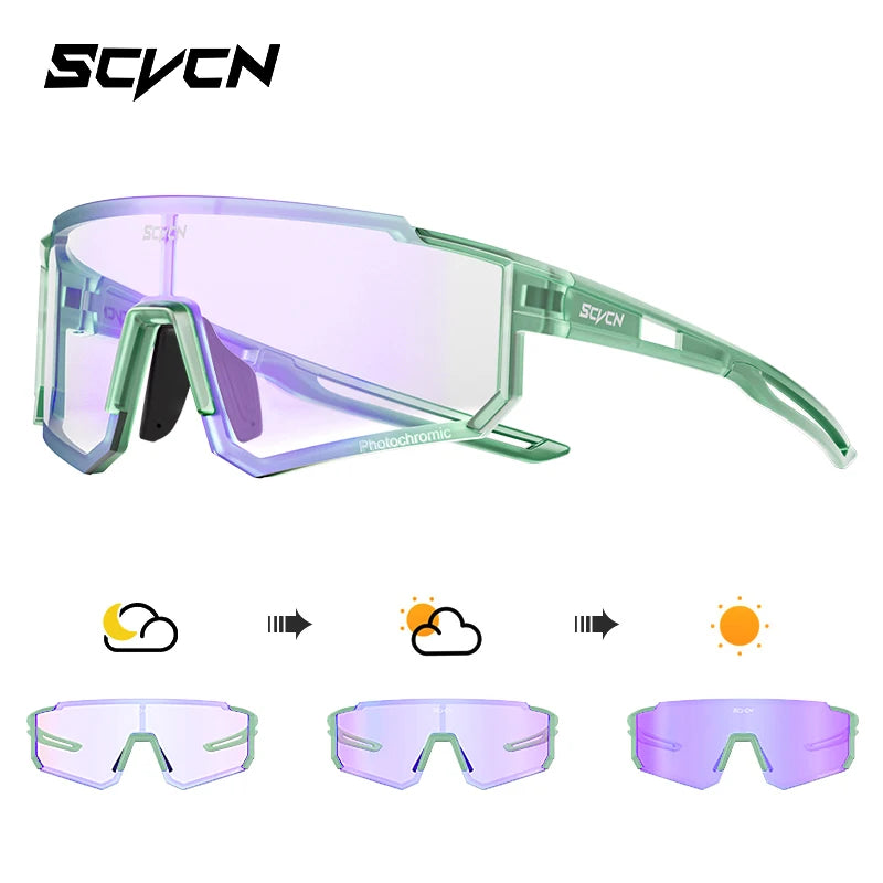 SCVCN Outdoor Cycling Sunglasses Men's MTB Bike Glasses Sports Mountain Climbing Fishing Women's Bicycle Cycling UV400 Goggles