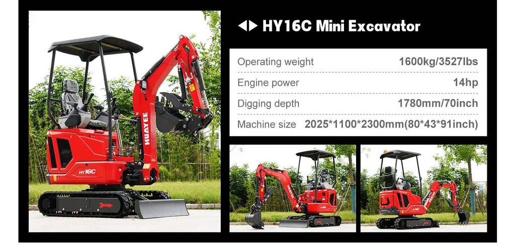 Mini Escavadeira de Nível Profissional — Equipada com Cabine Deluxe e Motor Diesel Kubota. Envio dos EUA. Personalizável. - Kasa & Pet