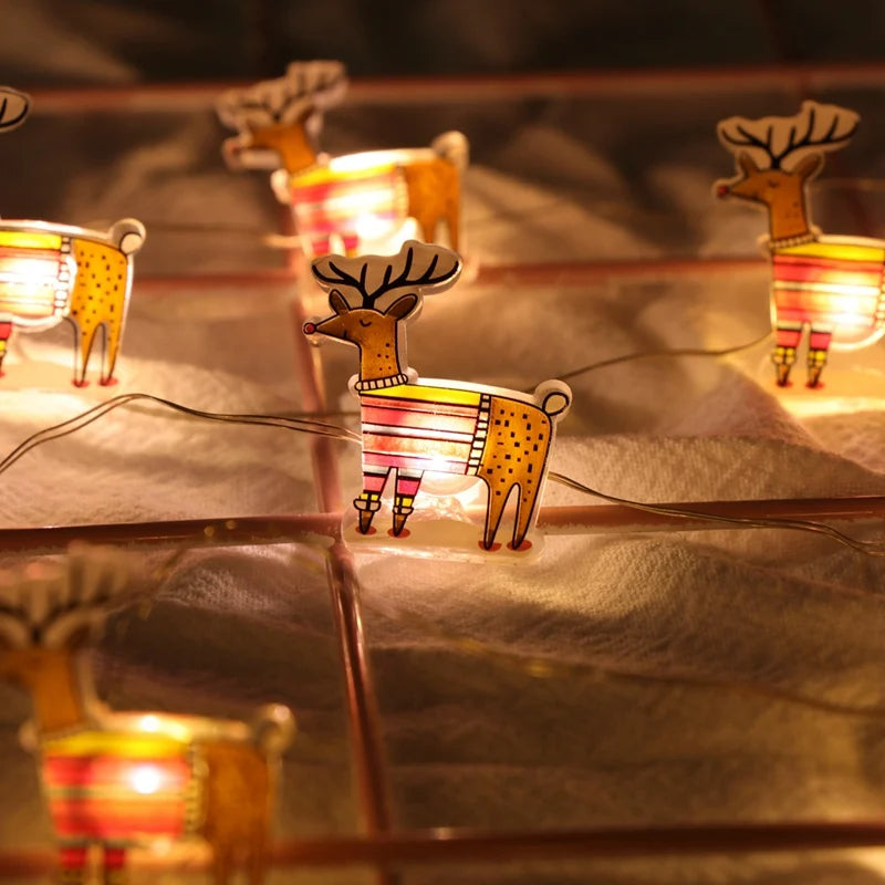 Papai noel natal led luz corda feliz natal decoração para casa 2025 enfeites de árvore de natal navidad presentes de natal ano novo