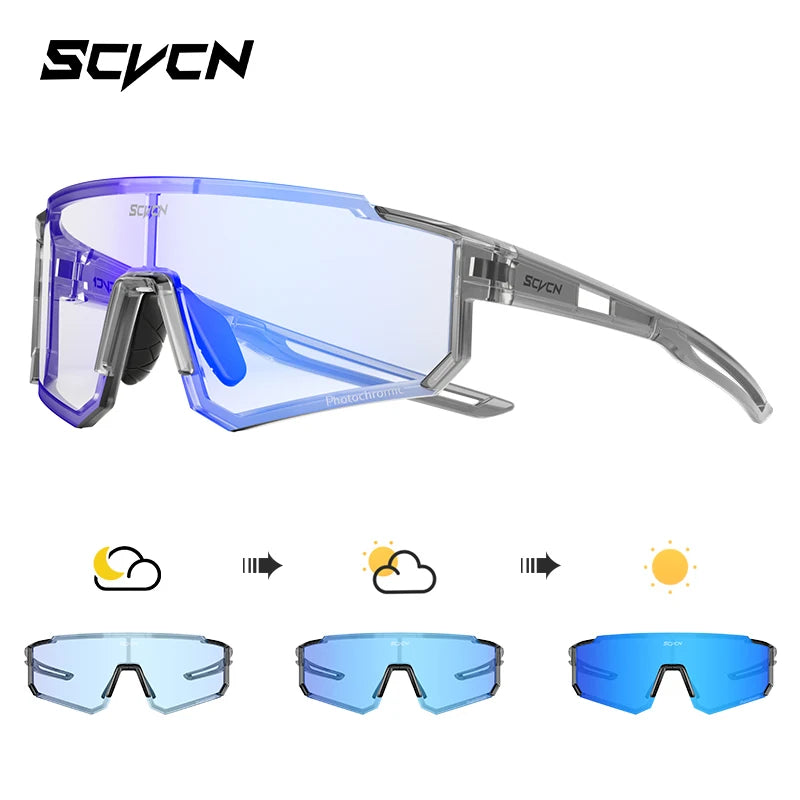 SCVCN Outdoor Cycling Sunglasses Men's MTB Bike Glasses Sports Mountain Climbing Fishing Women's Bicycle Cycling UV400 Goggles
