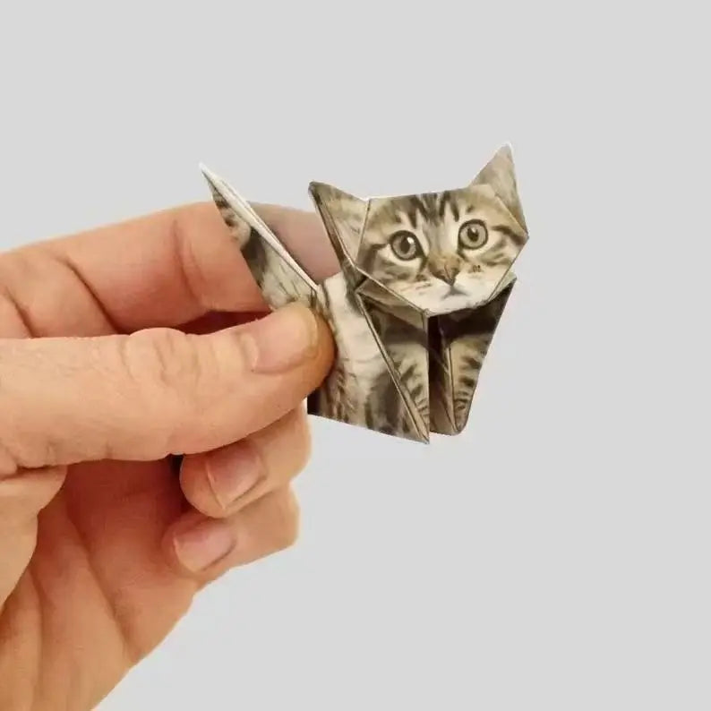 Papel de Origami Criativo para Gatos e Cães, Papel Dobrável DIY, Papel de Seda Artesanal, Conjunto de Artesanato Divertido para Animais de Estimação