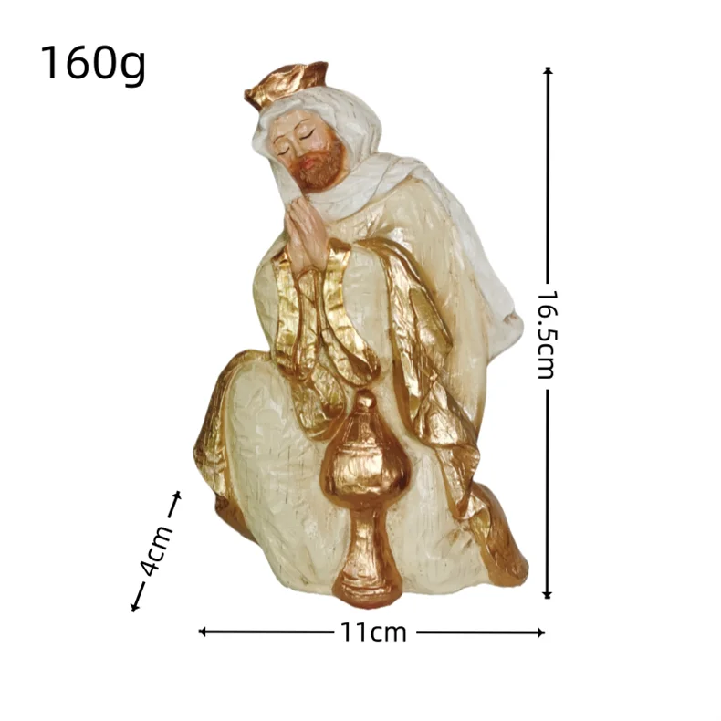 Conjunto de Figuras de Presépio, Cena da Sagrada Manjedoura, Decoração de Natal, Estátua do Nascimento de Jesus, Ornamentos Católicos Cristãos