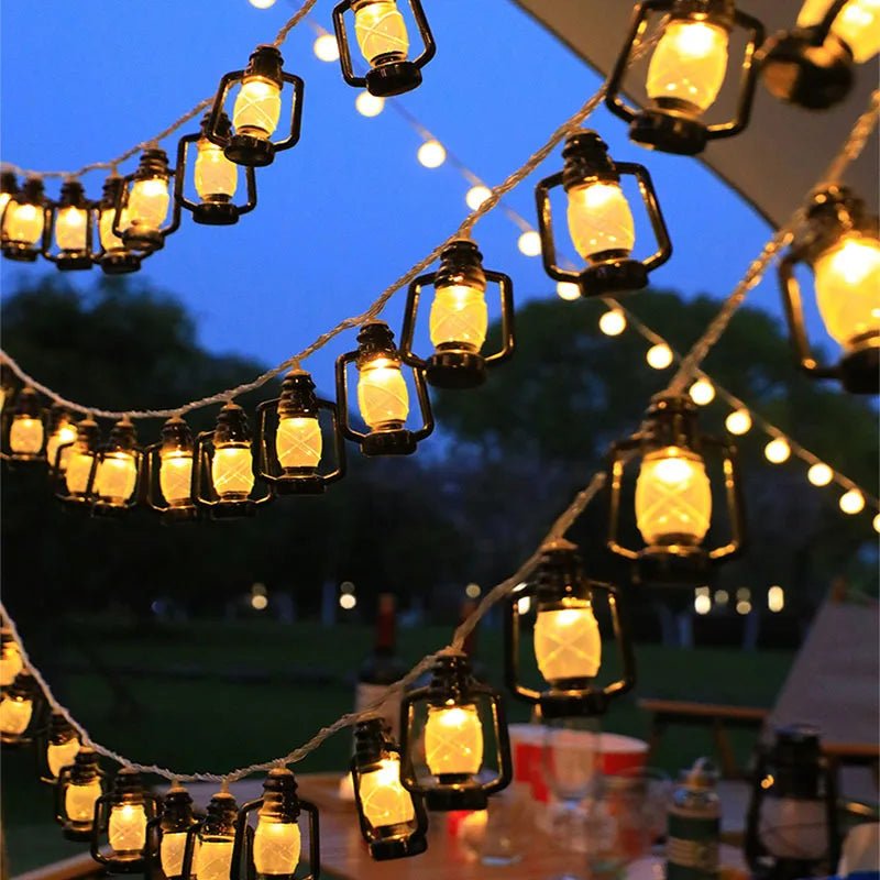 Lanterna luzes da corda 80 luzes led vintage natal dia das bruxas luzes decorativas da corda pátio jardim casa 484 - Kasa & Pet