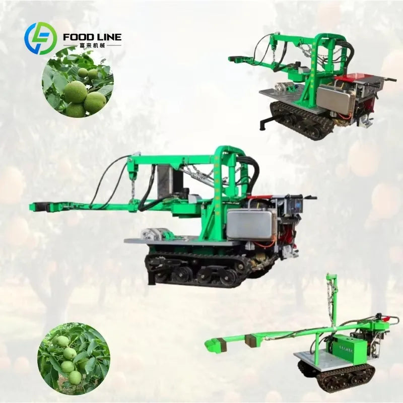 Máquina Colheitadeira e Vibradora de Árvores Frutíferas Personalizada com Alta Eficiência e Esteiras Duráveis para Cítricos, Azeitonas e Amêndoas