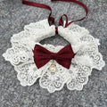 Laço bowknot pérola colar gato cão neckerchief pet gatos gatinho cão filhote de cachorro corda babador colar gravata pescoço cinta cachecol acessórios