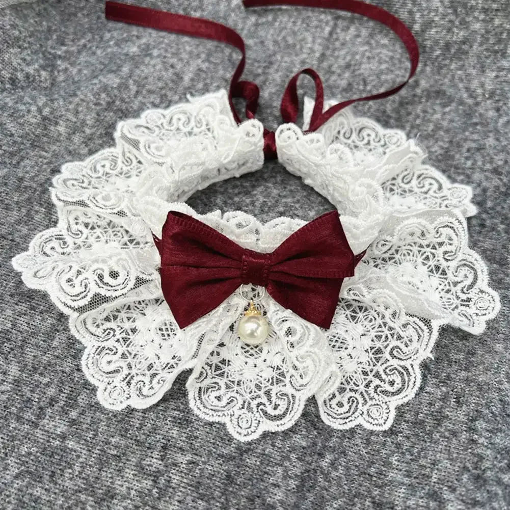 Laço bowknot pérola colar gato cão neckerchief pet gatos gatinho cão filhote de cachorro corda babador colar gravata pescoço cinta cachecol acessórios