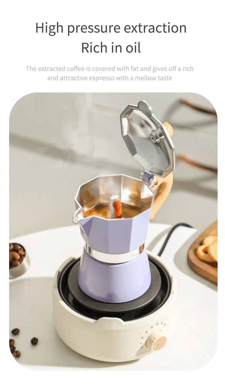 Bincoo cafeteira moka clássica italiana, máquina de café expresso, extração manual, cafeteira barista, utensílio de café
