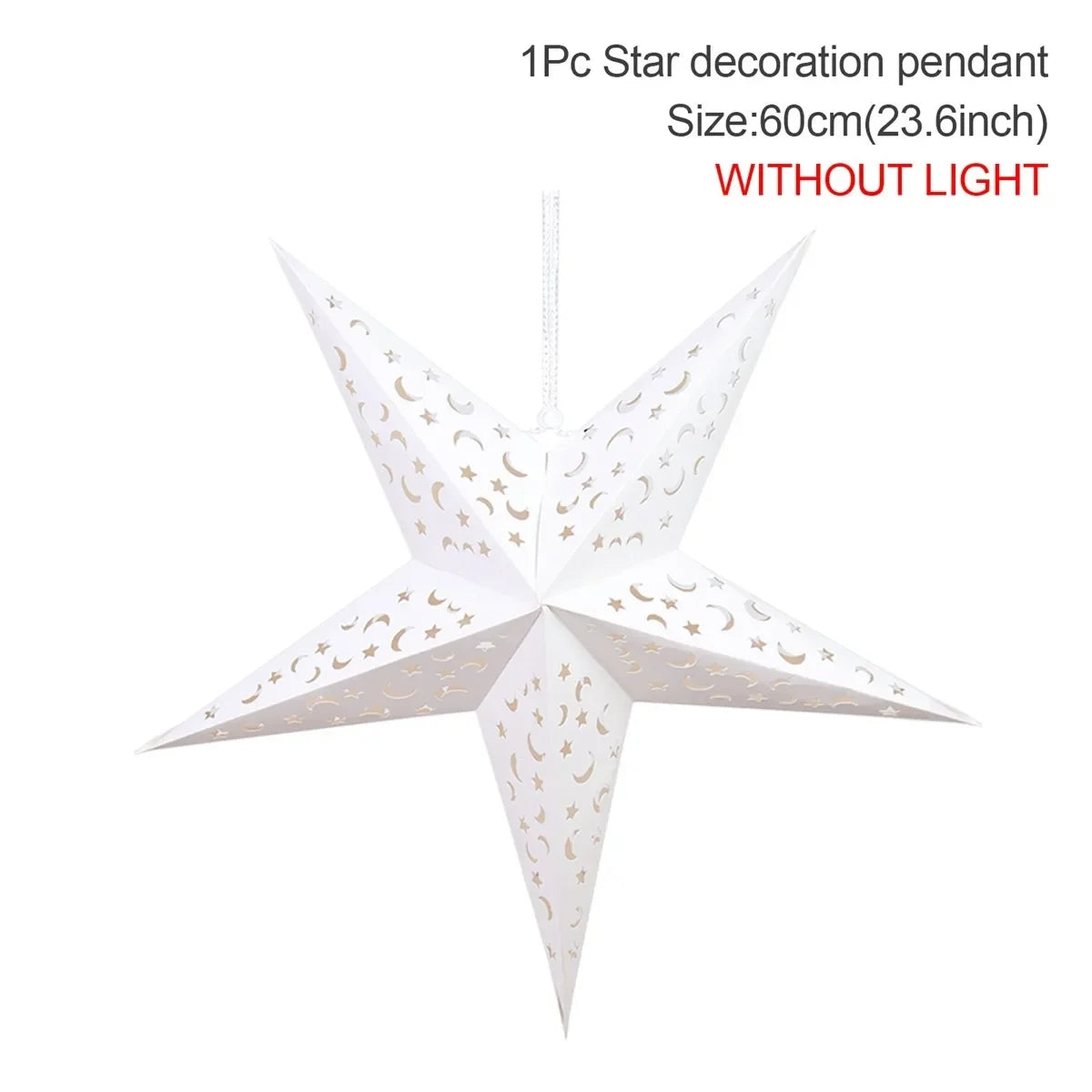 Estrela oca pendurado pingentes ramadan decoração 2024 para casa navidad natal noel presentes enfeites de natal ano novo 2024