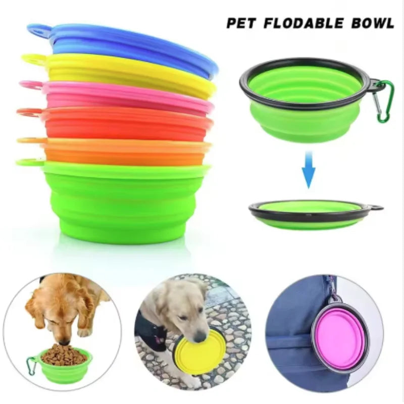 Tigela de comida para animais de estimação portátil tpr durável para gatos e cães silicone dobrável viagem ao ar livre tigela de comida de água para animais de estimação