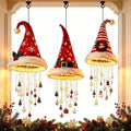 Decoração de Natal: Chapéu de Papai Noel para Pendurar, Luz de Teto com Estrela, Sino e Enfeite de Árvore, Decoração para Festas e Festividades de Natal em Casa