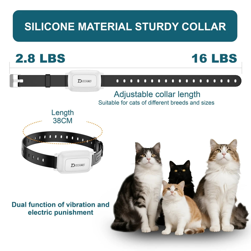 Coleira de Treinamento para Gatos, Coleira de Choque para Gatos com Controle Remoto de 3000-3300FT, Coleira Anti-Miado para Gatos, Coleira de Controle Remoto para Gatos, Produtos para Animais de Estimação