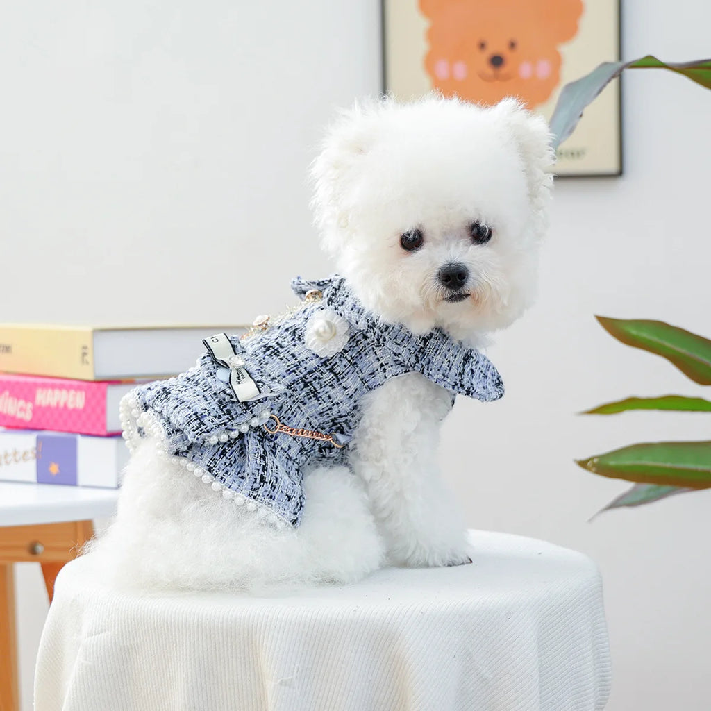 Fantasia de cachorrinho pérola para cães pequenos, chihuahua, yorkie, outono, inverno, roupa de princesa para animais de estimação, halloween, para gatos fêmeas