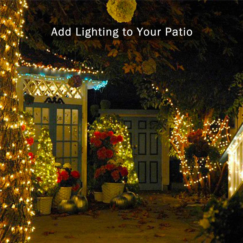Luzes de natal 5m 10m 20m 30m 50m 100m led string luz de fadas 8 modos luzes de natal para festa de casamento luzes do feriado