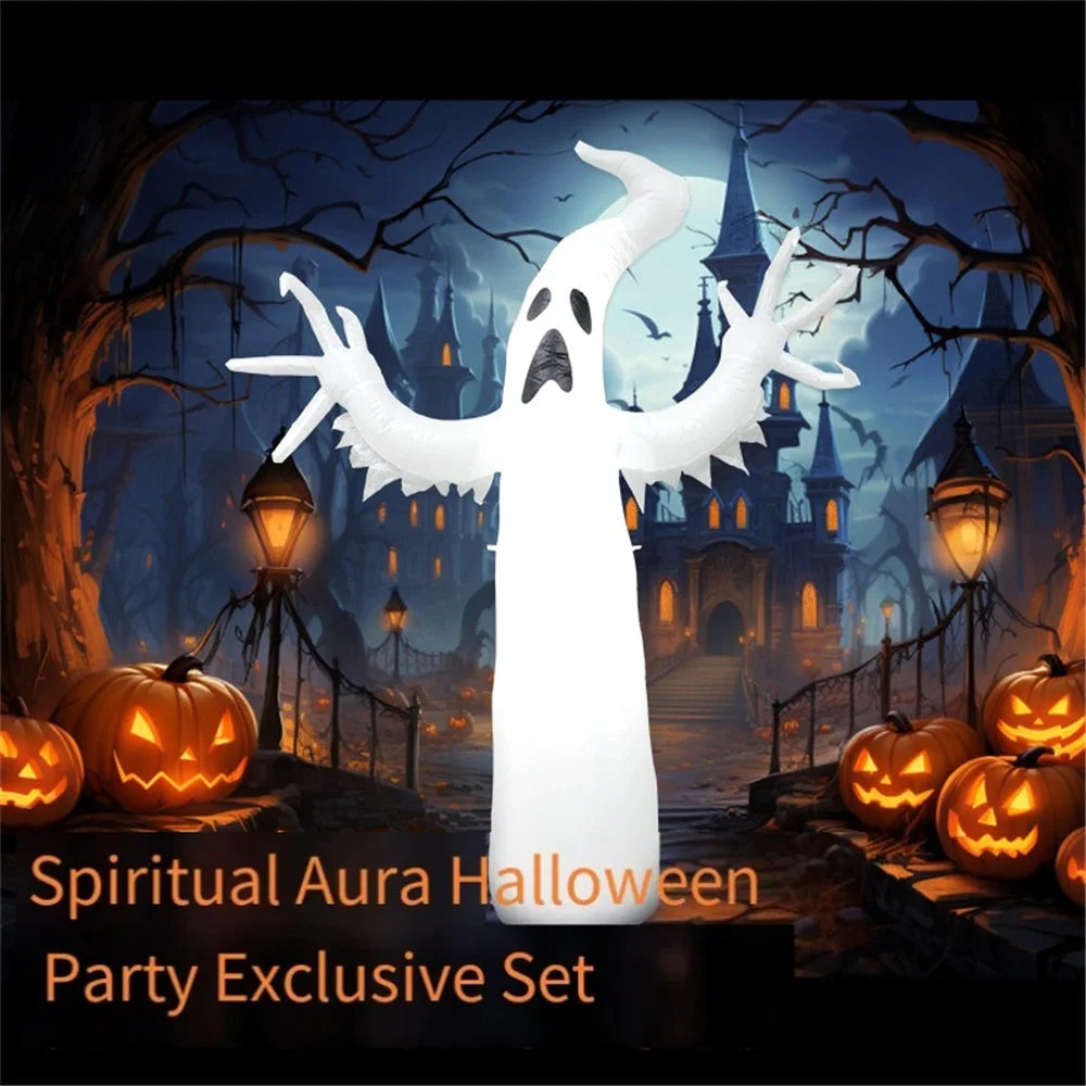 Fantasma Inflável de Halloween, Decoração de Fantasma com Luz LED, Acessório Assustador para Jardim, Decoração para Festa de Casa Assombrada ao Ar Livre