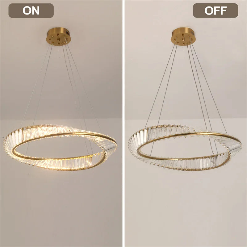 Led anel de luxo luzes pingente para sala estar jantar lustre moderno decoração casa lâmpada do teto nordic luminária lustre