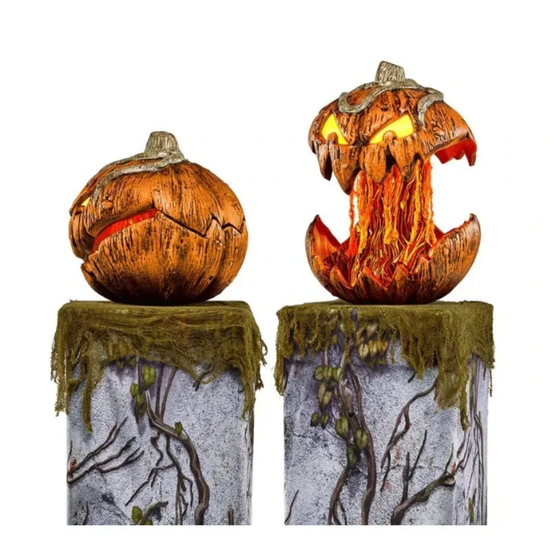 Decoração Animada de Abóbora de Halloween, Ativada por Som, Fala e se Move, Cria uma Atmosfera Assustadora para Decoração de Festa de Halloween