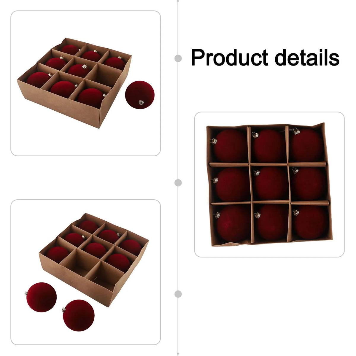 9 pçs 10cm bola de natal ornamentos árvore de natal pendurado pano de veludo bolas decorativas festa em casa decoração da árvore de natal ano novo