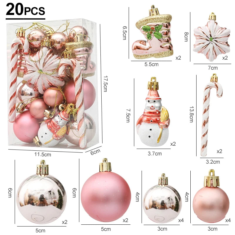 Bolas de Natal Vermelhas em Formato de Bengala Doce, Pingentes Grandes para Pendurar, Conjunto de Decorações de Natal para Casa 2026 Natal Ano Novo