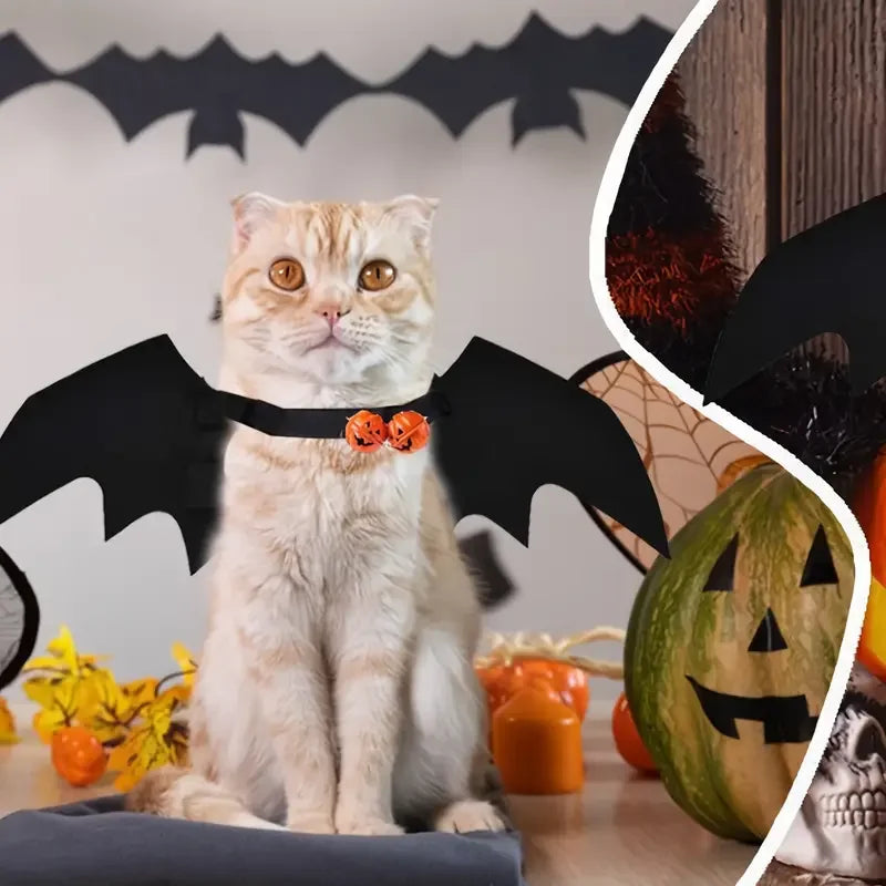Halloween animal de estimação asas de morcego traje de feltro para cães pequenos gatos bonito engraçado roupa para animais de estimação vestuário para festa de halloween cosplay acessórios