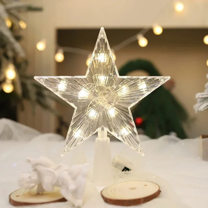15cm decoração de árvore de natal estrelas luzes brancas quentes decoração de quarto de casa lâmpada led brilhante festival de natal topstar navidad 1.07in