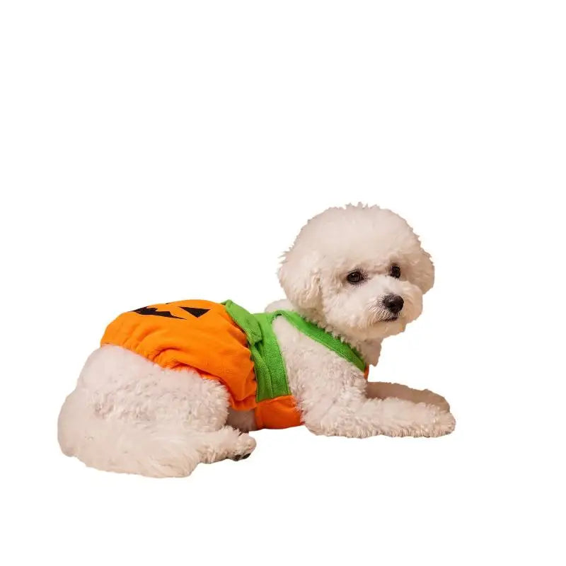 Fantasia de Abóbora para Animais de Estimação de Halloween, Vestido Fofo para Pets, Roupa Engraçada de Abóbora para Cães Pequenos, Gatos, Teddy, Poodle, Bichon, Roupas para Festa