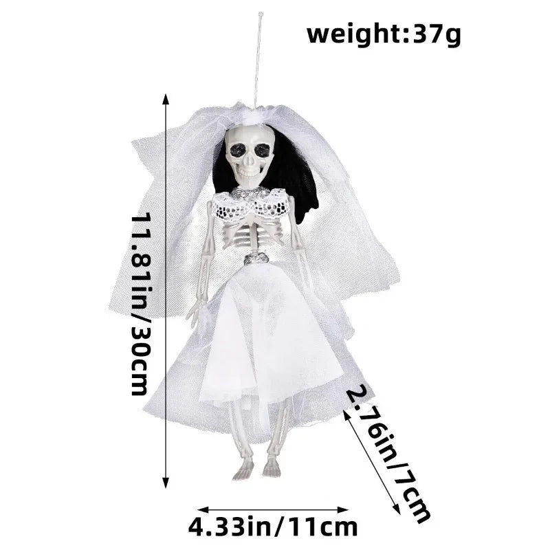 Decorações de Halloween de Noivos Esqueletos Pendurados, Assustadores para Festas em Bares, Casas Assombradas, Adereços de Pegadinhas e Decoração de Casamento