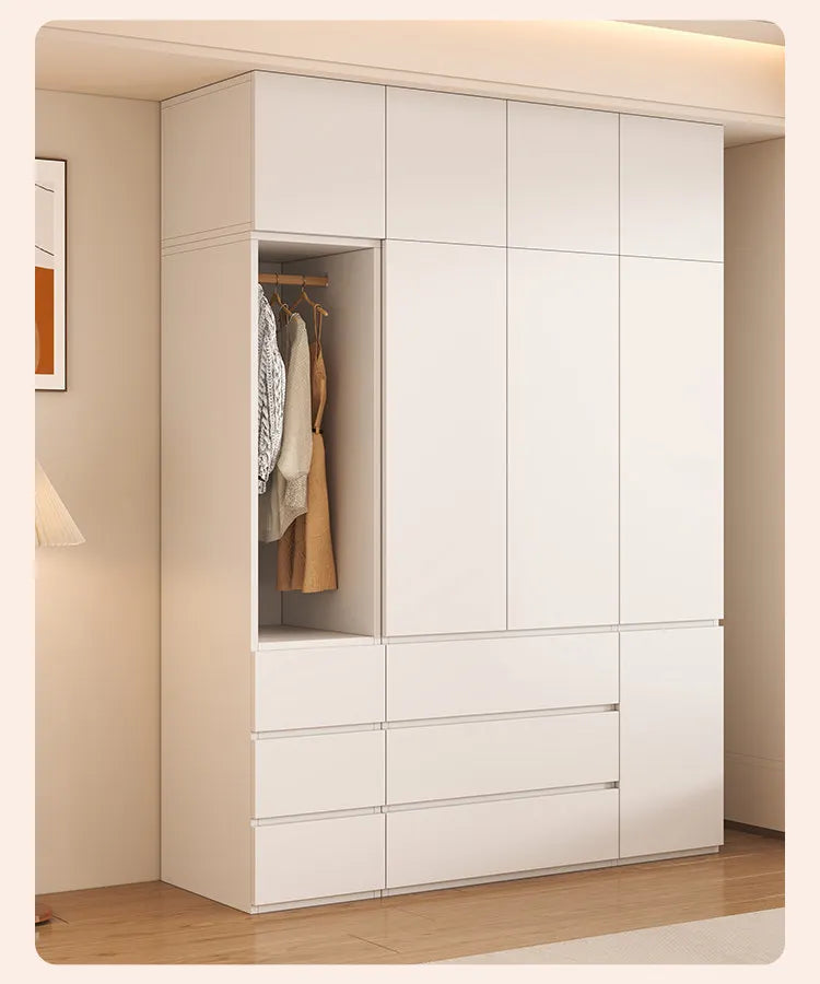 Guarda-roupa Armário com Gavetas e Prateleiras para Organização Doméstica, Armário de Canto Solteiro para Sala de Estar