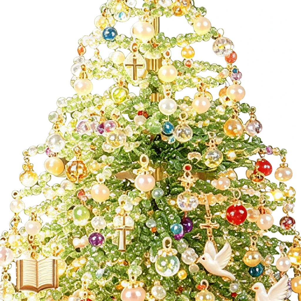 Kit de Artesanato de Natal DIY: Árvore de Natal com Contas e Luzes Brilhantes para Decoração com Contas