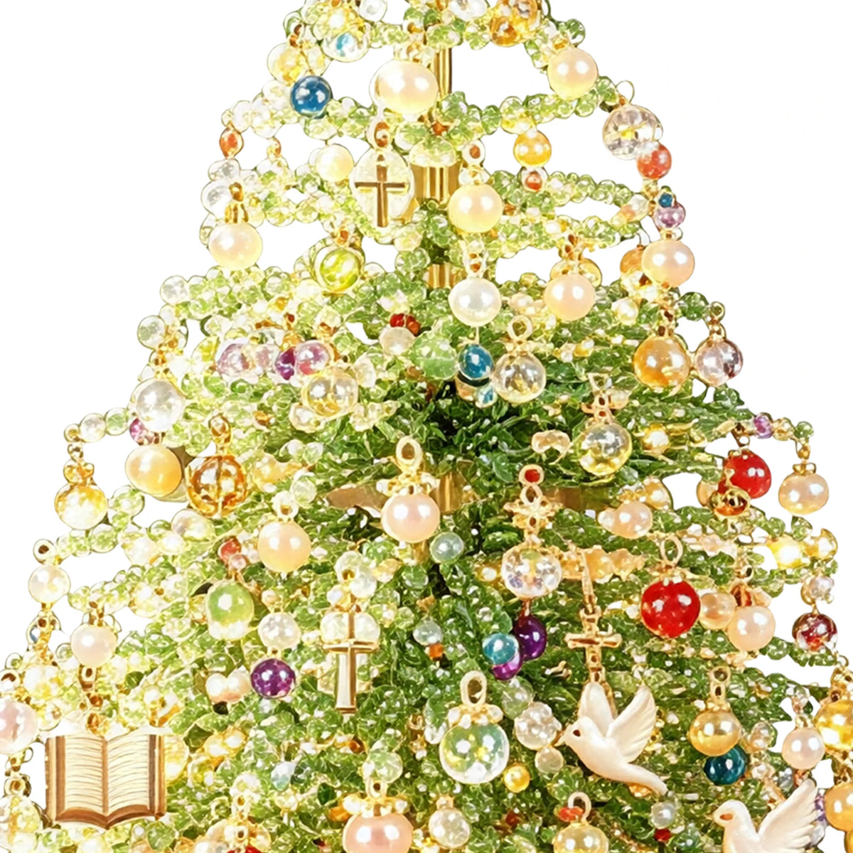 Kit de Artesanato de Natal DIY: Árvore de Natal com Contas e Luzes Brilhantes para Decoração com Contas